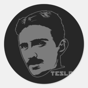 Nikola Tesla Portrait Runder Aufkleber