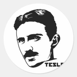 Nikola Tesla-Porträt-Aufkleber Runder Aufkleber