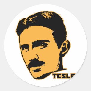 Nikola Tesla-Porträt-Aufkleber Runder Aufkleber