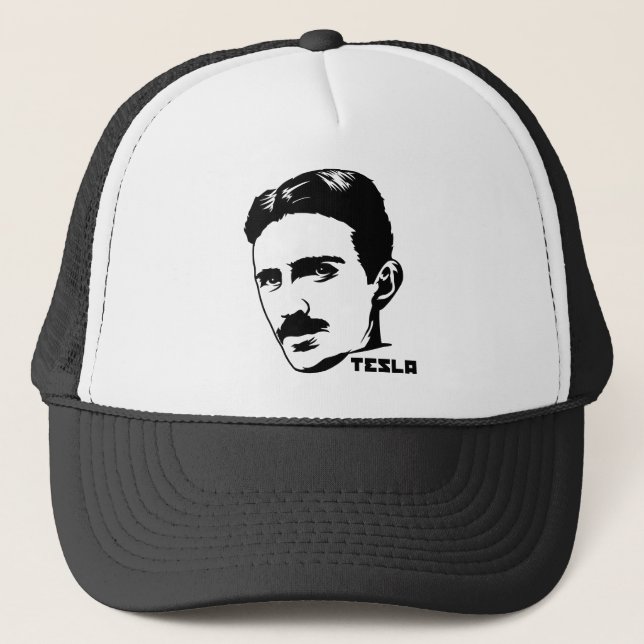 Nikola Tesla-Porträt-Hut Truckerkappe (Vorderseite)