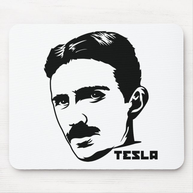 Nikola Tesla-Porträt Mousepad (Vorne)