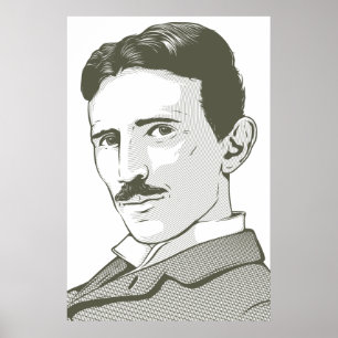 Nikola Tesla-Porträt Poster