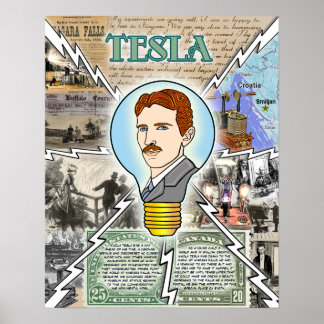 Nikola Tesla Poster Eerie Lake Erie Offiziell Merk