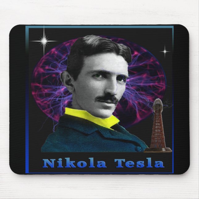 Nikola Tesla Poster Mousepad (Vorne)