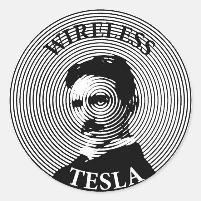 Nikola Tesla Runder Aufkleber (Vorderseite)