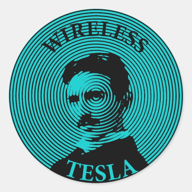 Nikola Tesla Runder Aufkleber (Vorderseite)