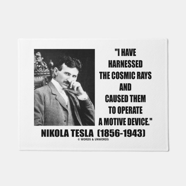 Nikola Tesla spannte das Strahlungs-Gerät vor Fußmatte (Vorderseite)