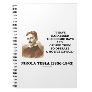 Nikola Tesla spannte Strahlungs-Motiv-Gerät vor Notizblock