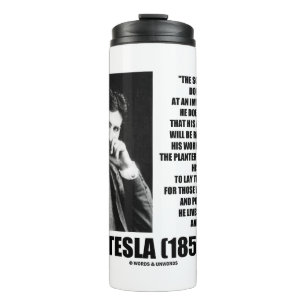 Nikola Tesla Wissenschaftlicher Mensch strebt nich Thermosbecher
