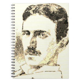 Nikola Tesla Zeichnete in Sepia Notizblock