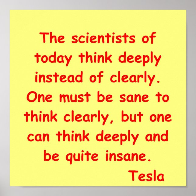 Nikola tesla Zitat Poster (Vorne)