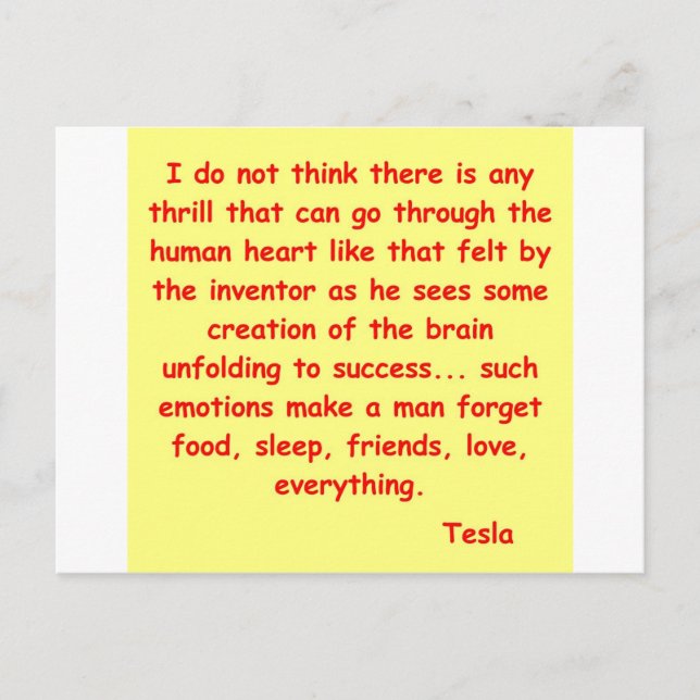 Nikola tesla Zitat Postkarte (Vorderseite)