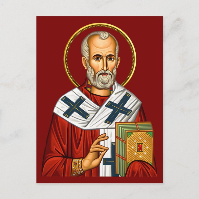 Nikolaus-Orthodoxe Ikone 04 Postkarte (Vorderseite)