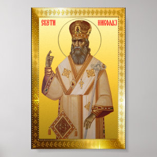 Nikolaus-Orthodoxe Ikone Serbiens Poster