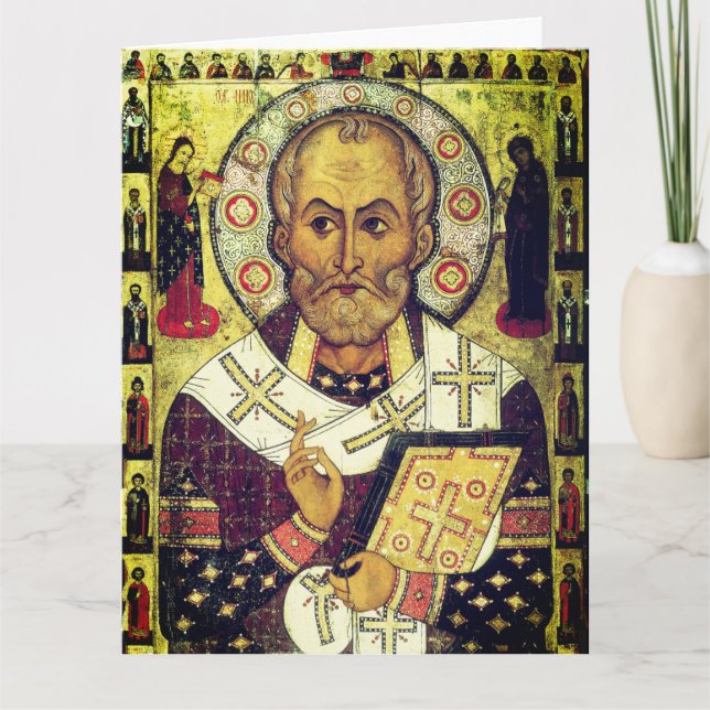 Nikolaus-Russische Ikone Dankeskarte (Vorderseite)