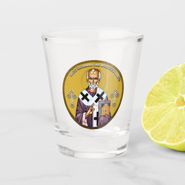 Nikolaus-Schlüsselanhänger 2 Schnapsglas (Vorderseite)