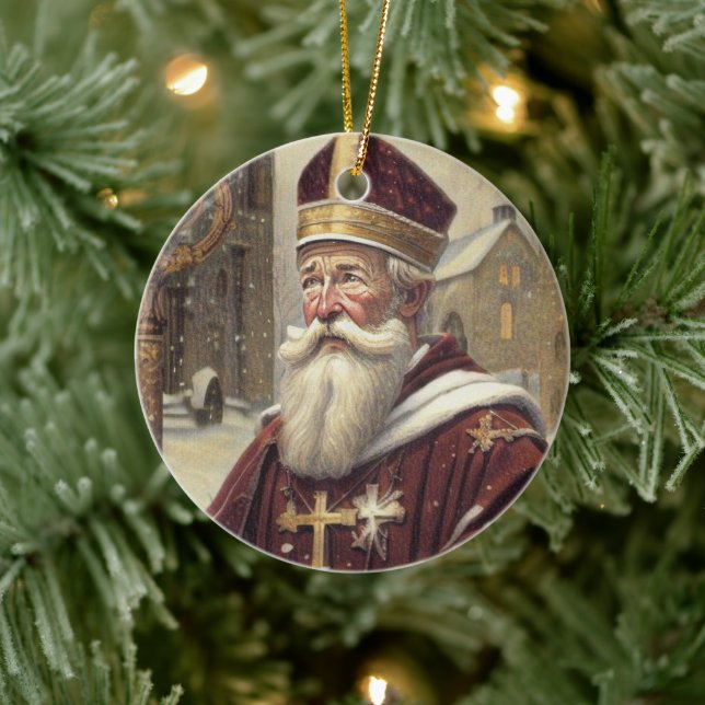Nikolaus-Schmuckstück Keramik Ornament (Baum)