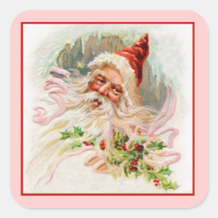 Nikolaus-Sticker Quadratischer Aufkleber