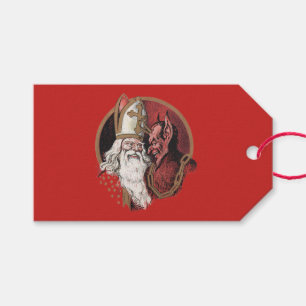 Nikolaus und Krampus Geschenkanhänger
