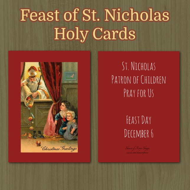 Nikolaus von Myra Bischof Heilige Karten (TRADITIONAL BYZANTINE VINTAGE CATHOLIC FEAST OF ST. NICHOLAS HOLY CARDS)