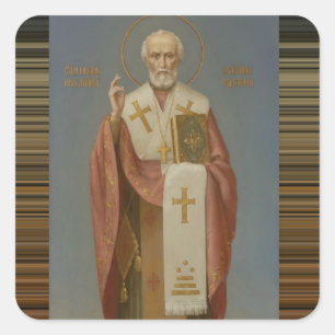 Nikolaus von Myra Bishop Quadratischer Aufkleber