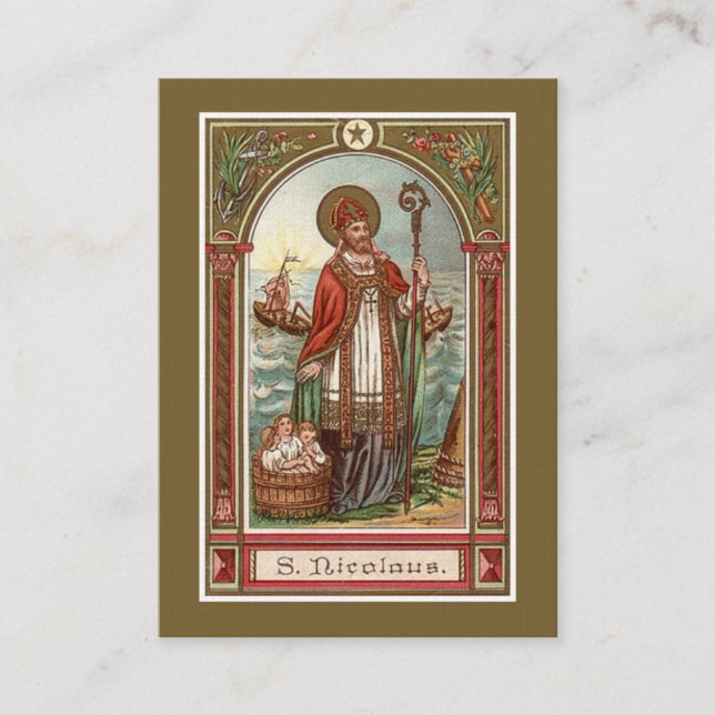 Nikolaus von Myra Gebet Weihnachten Visitenkarte (Vorderseite)