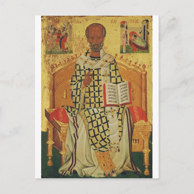 Nikolaus von Myra Orthodox-Symbol Postkarte (Vorderseite)