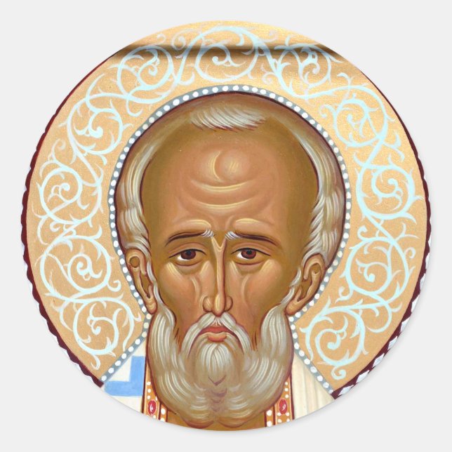 Nikolaus von Myra Runder Aufkleber (Vorderseite)