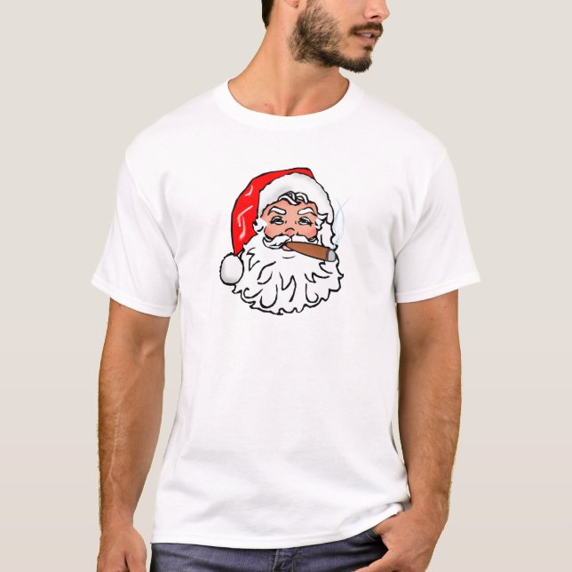 Nikolaus Weihnachtsmann Zigarre Santa Claus cigar T-Shirt (Vorderseite)