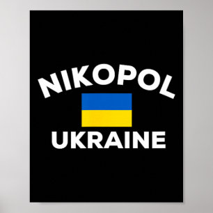 Nikopol Ukraine Ukrainische Flagge Land Stadt Tour Poster