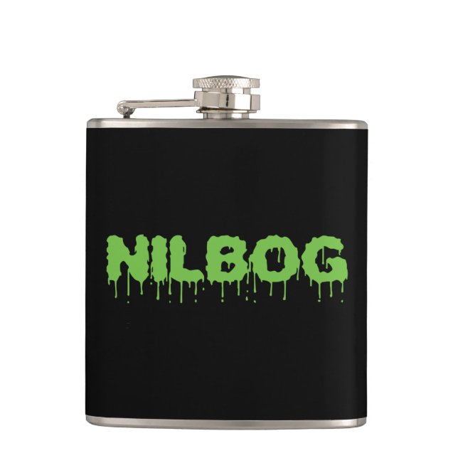 Nilbog Cult Movie Flask Flachmann (Vorderseite)