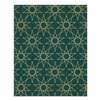 Nile Lotus Geometrisches Muster Poster