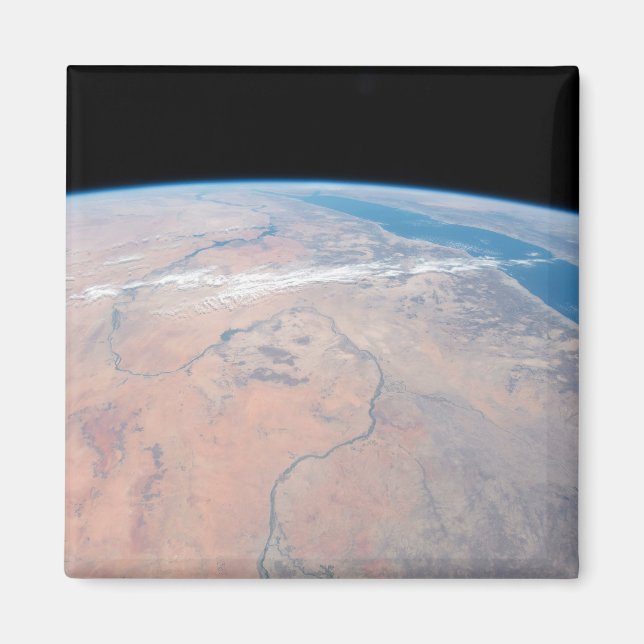Nile River Winding Northward neben dem Roten Meer Magnet (Vorne)