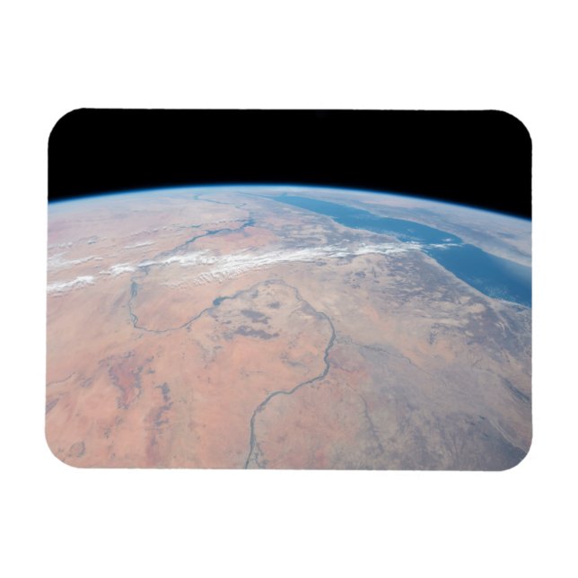 Nile River Winding Northward neben dem Roten Meer Magnet (Horizontal)