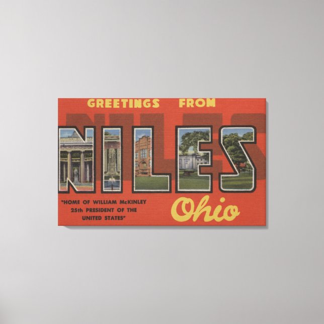 Niles, OhioLarge Letter ScenesNiles, OH Leinwanddruck (Vorderseite)