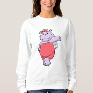 Nilpferd als Braut mit Schleier und Bogen Sweatshirt