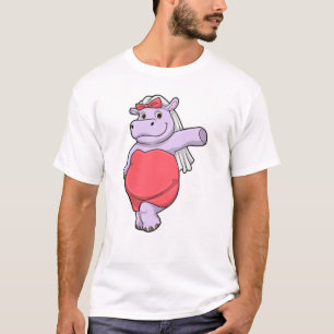 Nilpferd als Braut mit Schleier und Bogen T-Shirt