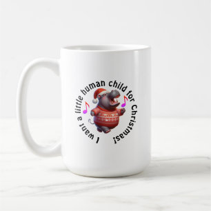 Nilpferd als Weihnachts-Spoof Kaffeetasse