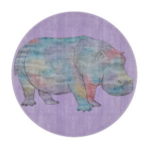 Nilpferd-Aquarell Schneidebrett
