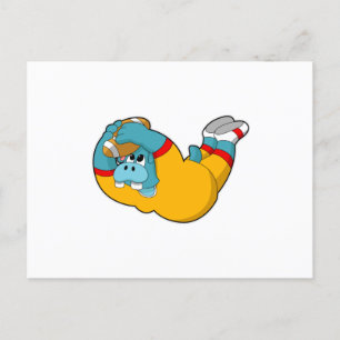 Nilpferd bei Fußball-Sportarten Postkarte