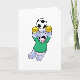 Nilpferd beim Fussball-Sport Karte