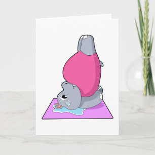 Nilpferd beim Yoga-Fitness Karte