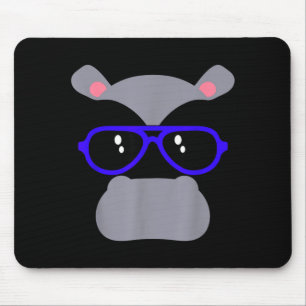 Nilpferd-Gesicht Wimpern Brille lustiges Halloween Mousepad