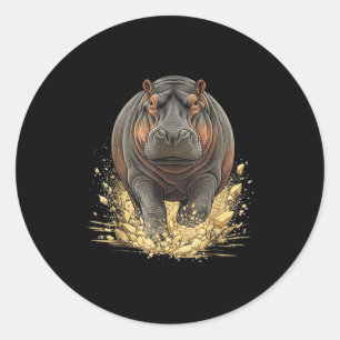 Nilpferd Hippopotamus für Mama Papa Kinder Nilpfer Runder Aufkleber