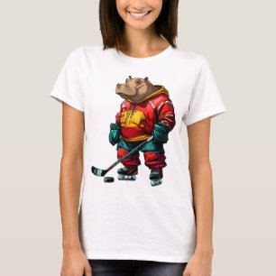 Nilpferd-Hockeyspieler / Nilpferd-Hockey T-Shirt