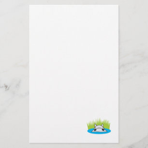 Nilpferd im Wasser Briefpapier
