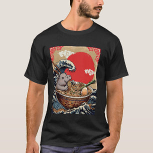 Nilpferd isst Ramen-Nudeln im Vintage-Stil japanis T-Shirt