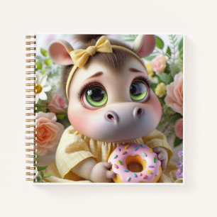 Nilpferd mit einem Donut, von Natasha Us Notizbuch