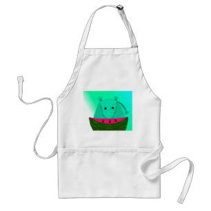 Nilpferd mit Wassermelonen-Scheibe Schürze
