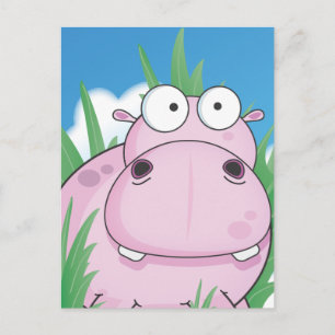 Nilpferd Postkarte